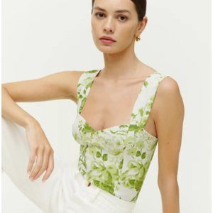Reformation Green Print Top